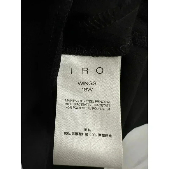 NWT IRO Black Asymmetrical Off Shoulder Flared Sleeve Mini Short Dress $620 - Picture 8 of 13